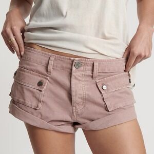 NWT One Teaspoon Cadet Bandits Shorts Low Waist Dirty Rose Button Fly Size 26
